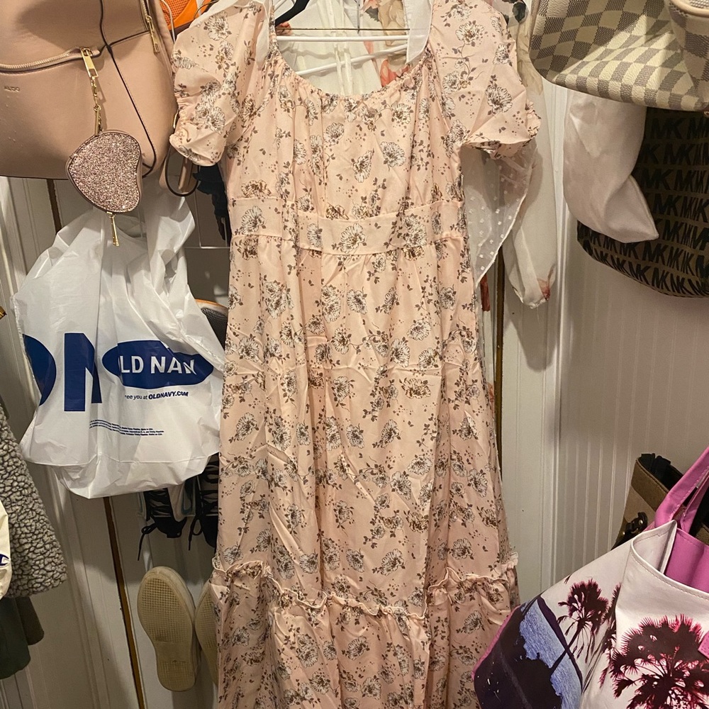 Pink flower maternity dress - Picture 4 of 4